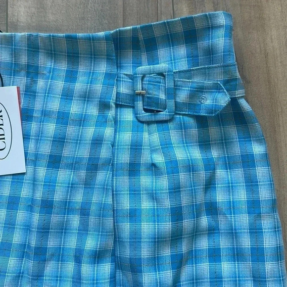 NWT Cider Checketed Blue Belted Skort Sz XL - Picture 5 of 9